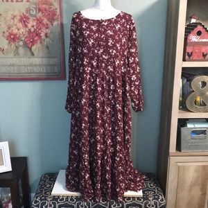 Old navy xxl burgundy peasant dress!